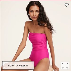 JCREW Ruched Bandeau One Piece